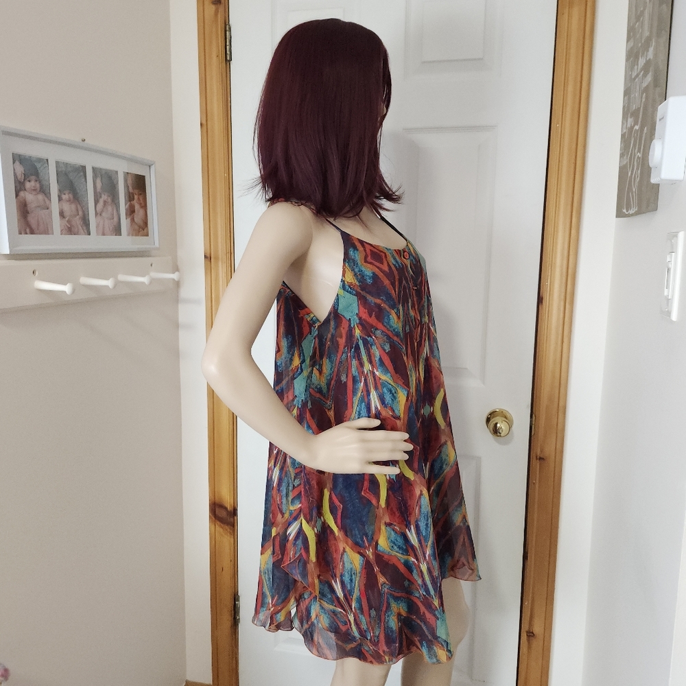 Alice + Olivia Women's Rhi Tank Dress Tribal Diamond Colorful mini dress S - Picture 7 of 16